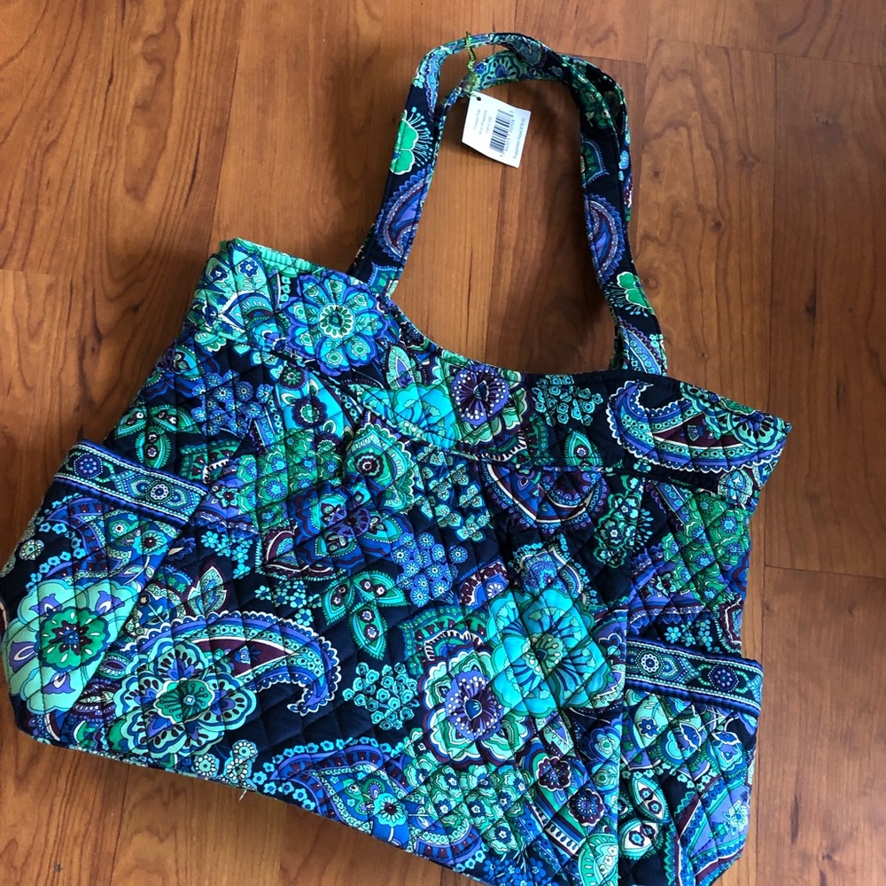 Vera pleated tote- blue rhapsody